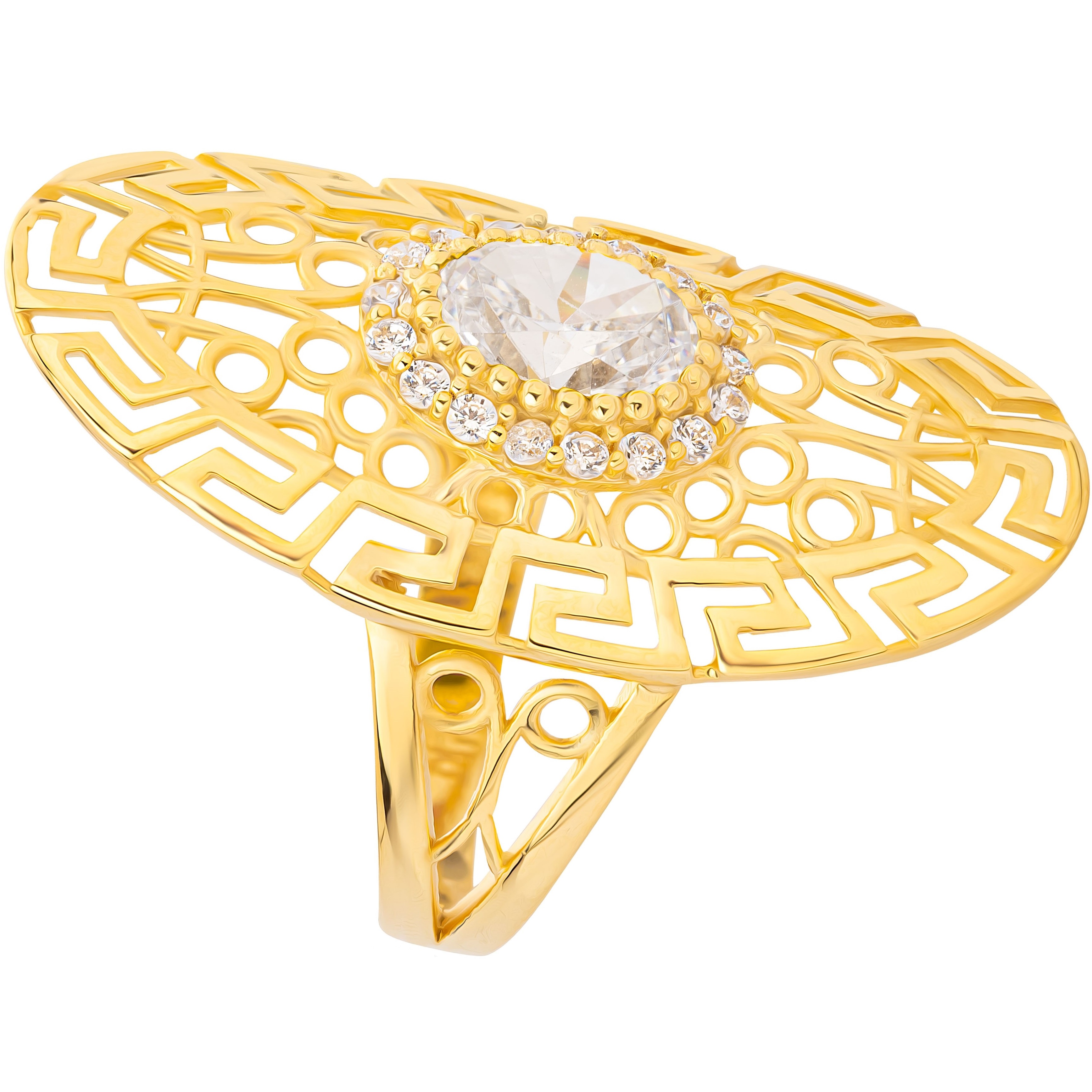 ΔΑΧΤΥΛΙΔΙ SENZIO Collection Κίτρινο Χρυσό Κ14 με Πέτρες Ζιργκόν R047Y - 